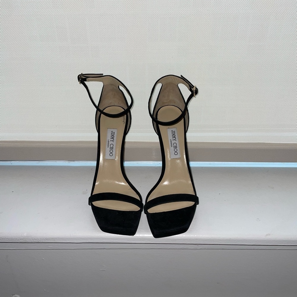 JIMMY CHOO Alva Heeled Sandal in Suede